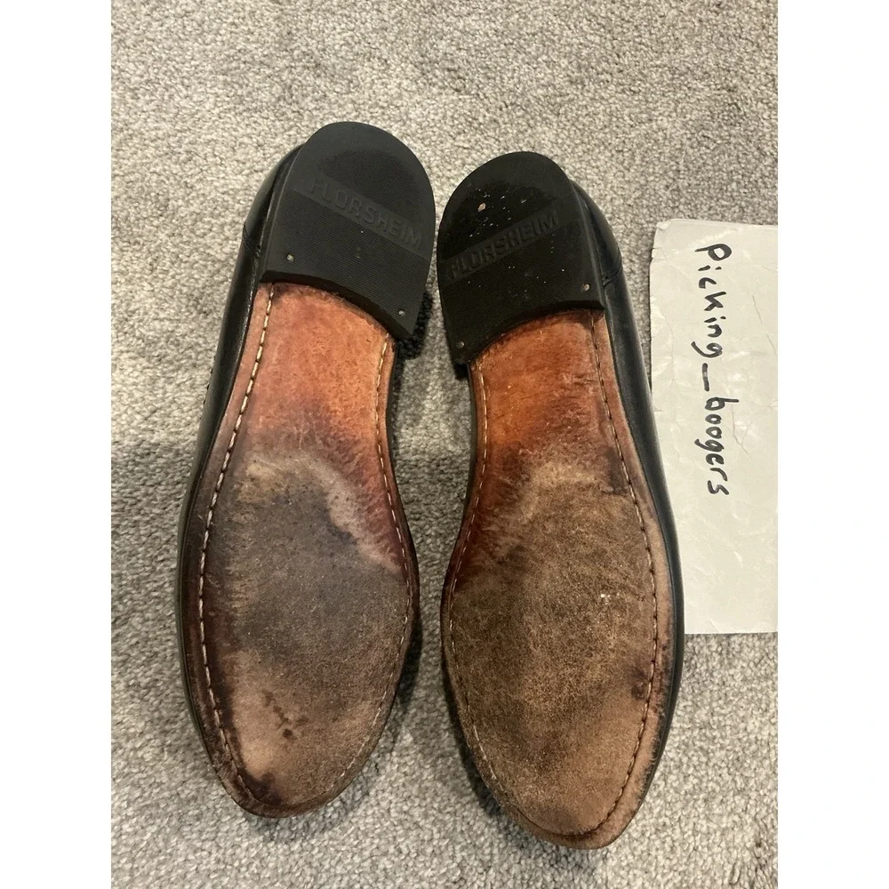 Florsheim Black mens Leather Loafers Black‎ Tassel kiltie size 8 1/2